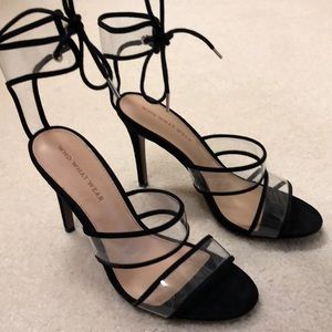 Who What Wear black and clear heels